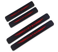 EAGLEG 4 Piezas Embellecedores de Umbral de Puerta de Fibra Carbono de Coche para Dacia Duster, AntiarañAzos Bienvenidos Pedal Accesorios De AutomáTico,Red