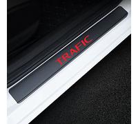 EAGLEG 4 Piezas Pegatina para Umbral de Coche para REN-Ault Trafic, Película Protectora Estribos Fibra Carbono Autoadhesivo Puerta Guardias del Borde Decoración Accesorios,Red