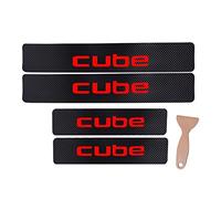 EAGLEG 4 Piezas Protector Barra Umbral Puerta Coche para NIS-San Cube, Antideslizante Antiarañazos Accesorios Interior,Red