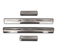 EAGLEG 4 Piezas Protector de Umbral de Puerta de Coche para Fo-rd Fiesta 2009-2019, Ajuste del Umbral del Pedal de Desgaste Placa de Protección Accesorios, Acero Inoxidable,Silver