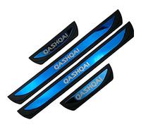 EAGLEG 4 Piezas Protector de Umbral de Puerta de Coche para NIS-San Qashqai J10 J11 2016-2022, Ajuste del Umbral del Pedal de Desgaste Placa de Protección Accesorios, Acero Inoxidable,Blue