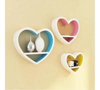 Eagleize Bonitos estantes flotantes en forma de corazón, juego de 3 estantes flotantes de madera, estante flotante de madera, estante Kawaii para decoración de pared, estante pequeño de almacenamiento
