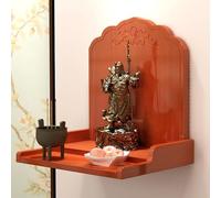 Eagleize Estante de altar de Buda, mesa de ofrenda de madera moderna montada en la pared, estilo chino, estante de pagoda del Dios de la riqueza, gabinete de nicho de Buda para decoración del hogar