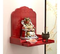 Eagleize Estante de altar de Buda, mesa de ofrenda de madera moderna montada en la pared, estilo chino, estante de pagoda del Dios de la riqueza, gabinete de nicho de Buda para decoración del hogar