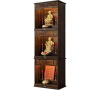 Eagleize Estante de altar de Buda, nicho budista, mesa de altar personal, estante de exhibición en capas para sala de estar y oficina (71 x 42 x 205 cm)