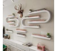 Eagleize Estante montado en la pared para botellas de esmalte de uñas, estante de almacenamiento de perfume de aceite esencial en forma de U, organizador multifuncional para colgar en salón/belleza