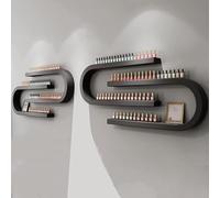 Eagleize Estante montado en la pared para botellas de esmalte de uñas, estante de almacenamiento de perfume de aceite esencial en forma de U, organizador multifuncional para colgar en salón/belleza