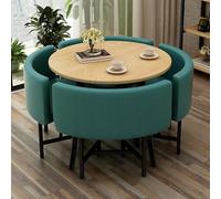 Eagleize Juego de 4 mesas y sillas redondas de cocina de 31.5 pulgadas, juego de mesa y silla de oficina, mesa de negociación pequeña para sala de conferencias, mesa de comedor de madera con sillas