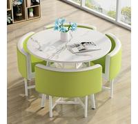 Eagleize Juego de 4 mesas y sillas redondas de cocina de 31.5 pulgadas, juego de mesa y silla de oficina, mesa de negociación pequeña para sala de conferencias, mesa de comedor de madera con sillas