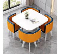 Eagleize Juego de 4 mesas y sillas redondas de cocina de 31.5 pulgadas, juego de mesa y silla de oficina, mesa de negociación pequeña para sala de conferencias, mesa de comedor de madera con sillas