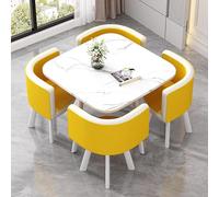 Eagleize Juego de 4 mesas y sillas redondas de cocina de 31.5 pulgadas, juego de mesa y silla de oficina, mesa de negociación pequeña para sala de conferencias, mesa de comedor de madera con sillas