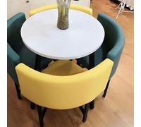 Eagleize Juego de 4 mesas y sillas redondas de cocina de 31.5 pulgadas, juego de mesa y silla de oficina, mesa de negociación pequeña para sala de conferencias, mesa de comedor de madera con sillas