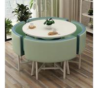 Eagleize Juego de 4 mesas y sillas redondas de cocina de 31.5 pulgadas, juego de mesa y silla de oficina, mesa de negociación pequeña para sala de conferencias, mesa de comedor de madera con sillas