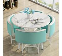Eagleize Juego de 4 mesas y sillas redondas de cocina de 31.5 pulgadas, juego de mesa y silla de oficina, mesa de negociación pequeña para sala de conferencias, mesa de comedor de madera con sillas