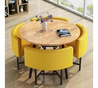 Eagleize Juego de 4 mesas y sillas redondas de cocina de 31.5 pulgadas, juego de mesa y silla de oficina, mesa de negociación pequeña para sala de conferencias, mesa de comedor de madera con sillas