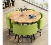 Eagleize Juego de 4 mesas y sillas redondas de cocina de 31.5 pulgadas, juego de mesa y sillas de oficina, mesa de negociación pequeña para sala de conferencias, mesa de comedor de madera con sillas