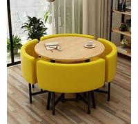 Eagleize Juego de 4 mesas y sillas redondas de cocina de 31.5 pulgadas, juego de mesa y sillas de oficina, mesa de negociación pequeña para sala de conferencias, mesa de comedor de madera con sillas