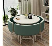 Eagleize Juego de 4 mesas y sillas redondas de cocina de 31.5 pulgadas, juego de mesa y sillas de oficina, mesa de negociación pequeña para sala de conferencias, mesa de comedor de madera con sillas