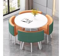Eagleize Juego de 4 mesas y sillas redondas de cocina de 31.5 pulgadas, juego de mesa y sillas de oficina, mesa de negociación pequeña para sala de conferencias, mesa de comedor de madera con sillas