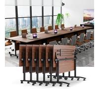Eagleize Mesa de conferencias plegable, para salas de conferencias, mesa móvil abatible para sala de entrenamiento, mesas de reuniones con ruedas giratorias para oficinas (paquete de 6, 63 pulgadas)