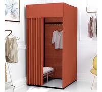 Eagleize Probador móvil para tienda de ropa, marco de vestidor portátil con cortina de sombreado, espacio de privacidad temporal, vestuarios móviles para bar, fiesta, playa, piscina, centros