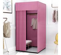 Eagleize Probador móvil para tienda de ropa, marco de vestidor portátil con cortina de sombreado, espacio de privacidad temporal, vestuarios móviles para bar, fiesta, playa, piscina, centros