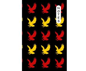Eagles in German Flag Colors Design Notebook: Black Background with Yellow and Red