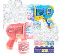 Eaglestone 2 Pistola de Burbujas para Niños, Máquina Automática de Burbujas de Jabón 10000+ Burbujas con 4 Soluciones, Juguetes Regalos para Cumpleaños Fiesta de Boda al Aire Libre Bubble Toy Machine