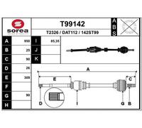 EAI Eje de Transmisión Delantero Derecho Apto para Dacia Duster T99142