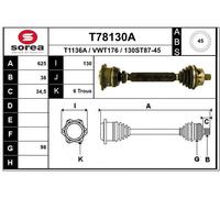 EAI Eje Motriz Delantero Derecho para Audi A6 Avant 4B C5 4B2 A4 8ED B7 T78130A