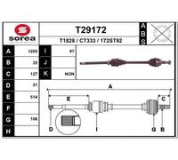 EAI Eje Motriz Delantero Derecho para Fiat Ducato Camión/Chasis T29172