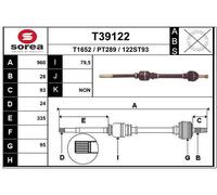 EAI Eje Motriz Delantero Derecho para Fiat Scudo 272 270 270_ Peugeot 407 T39122