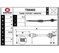 EAI Eje Motriz Delantero Derecho para Ford Focus III Familiar C-Max II Dxa / CB7