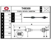 EAI Eje Motriz Delantero Derecho para Nissan NV400 Bus Renault Master III T49300