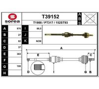 EAI Eje Motriz Delantero Derecho para Peugeot 807 E C8 EA _ Eb _ Ulysse 179AX