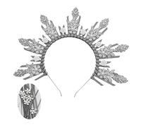 EAJORN Aro de pelo con corona de perlas, accesorio vintage para el cabello para boda, diadema de novia, accesorios para fotos de novia