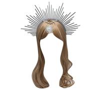 EAJORN Aro de pelo con corona de perlas, accesorio vintage para el cabello para boda, diadema de novia, accesorios para fotos de novia