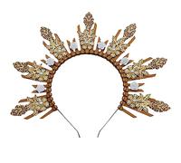 EAJORN Aro de pelo con corona de perlas, accesorio vintage para el cabello para boda, diadema de novia, accesorios para fotos de novia
