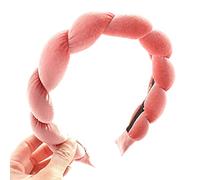 EAJORN Diadema trenzada de terciopelo, diadema de esponja, diadema para el pelo, diadema de spa, para lavar la cara, cuidado de la piel, diadema de maquillaje, yoga, banda para el sudor