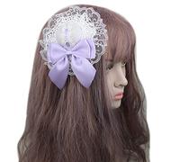 EAJORN Pasador de encaje con lazo coreano para cosplay, accesorio para el cabello japonés dulce y animado, accesorios para el cabello para mujeres