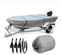EALLEN Funda para Barco 210D Heavy Duty Grey Open Boat Cover Trailerable Pesca Ski Runabout Impermeable Anti UV V-Hull Marine Canvas Cover 3.5-4.5M (Color : 450x215cm)