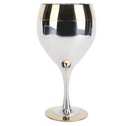 EALRIDV Copas de vino de acero inoxidable, copa de 304edelstahl con una óptica de borde dorado, copa de vino de campamento, elegante para picnic, boda, eventos al aire libre en casa