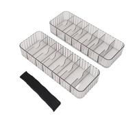 EALRIDV Data Cable Storage Box Multi Compartment Clear Stackable Remote Control Cord Charger Organizer for Office Set of 2