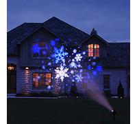 Eambrite Proyector de Copo de Nieve, Luz LED Blanca/Azul, Iluminación Decorativa de Navidad con Temporizador para Cumpleaños Bodas Fiestas Jardín Hogar Invierno Exterior Decoración Interior