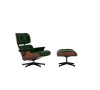 Eames Sillón Con Otomana Nogal Oscuro/11 Pine Green/Negro Profundo