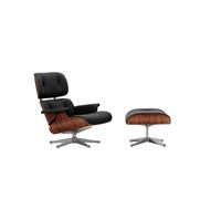 Eames Sillón Con Otomana Santos Palisandro/Piel Negra