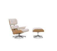 Eames Sillón Lounge Con Otomana Castaño/01 Ivory/Pearl/Aluminio