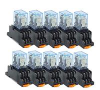 EAMOM 1 0PCS MY4NJ DC12V AC12V DC24V AC24V Bobina 5A 4NO 4NC LED Relé de Poder Indicador ESTRUENDO Relaje de tiempo de 14 pines de carril con de zócalo (Size : DC 24V)