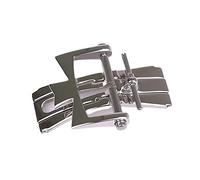 EAMOM Accesorios para reloj Vacheron Constantin, hebilla de correa de cuero, hebilla de mariposa plegable de acero inoxidable 316L de 18mm (Color : Silver, Size : 18mm)