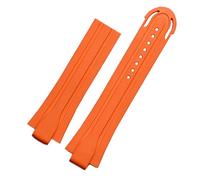 EAMOM Banda de vigilancia impermeable de goma de 24 mm*12 mm para la banda de silicona de la pulsera Oris Curo de acero inoxidable(Orange no clasp)